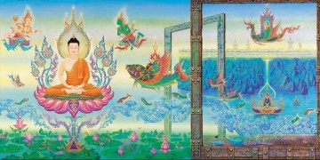 Fairy Tales Painting - In Praise of Lord Buddha 2 CK Fairy Tales